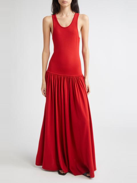 Loulou de Saison LOULOU DE SAISON Jada Drop Waist Jersey Maxi Dress in Red at Nordstrom