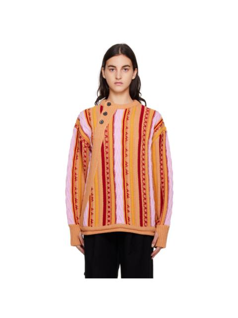 ADER error Orange Buttoned Sweater