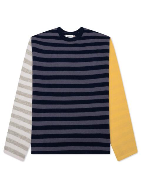 HONOR THE GIFT MULTI STRIPE CREWNECK - NAVY