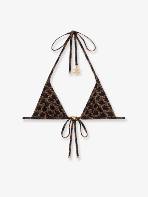 CELINE Celine Jersey Bikini Top With Monogram Print