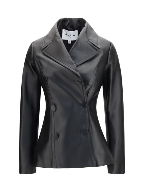 Alaïa Alaïa Fitted Leather Caban Coat