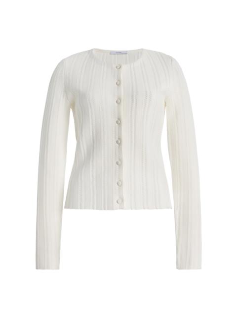 ADAM LIPPES Faye Jacquard Cardigan ivory