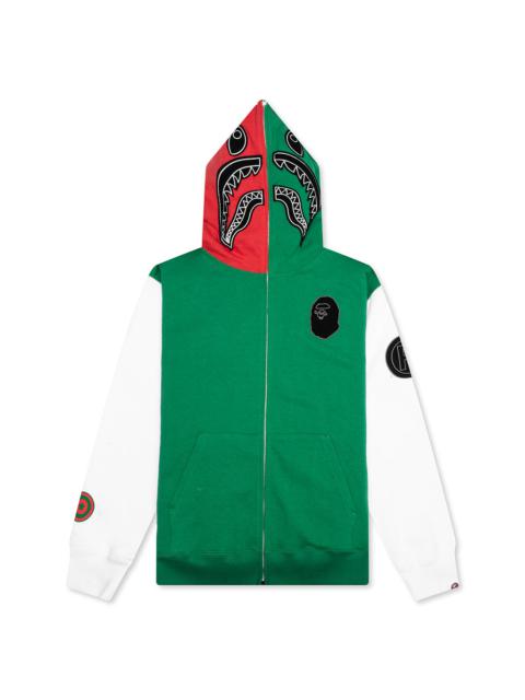 A BATHING APE® SHARK FULL ZIP HOODIE ITALY - GREEN