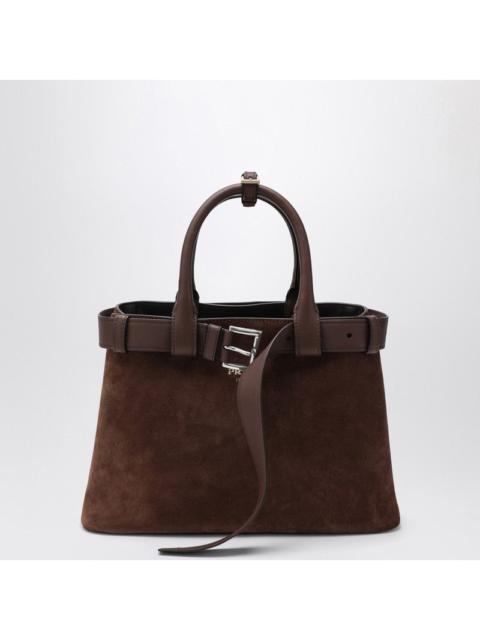 Prada Prada Prada Buckle Bag Medium Size Cacao Colour In Suede Women