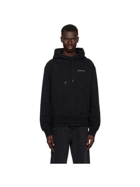 JACQUEMUS Black 'The embroidered sweatshirt' Hoodie