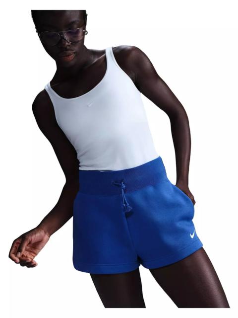 Nike Women's Sportswear Phoenix Fleece High-Waisted Loose Shorts - Blue