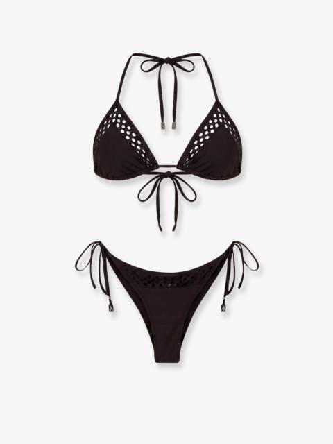 THE ATTICO The Attico Il Primo Bagno Lycra Bikini Brown