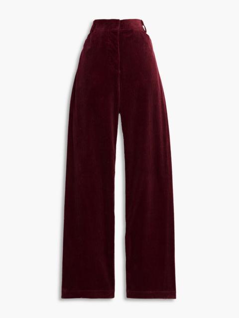 Another Tomorrow Cotton-corduroy wide-leg pants