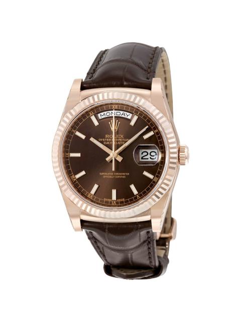 ROLEX Rolex Day-Date President Chocolate Dial 18kt Everose Gold Automatic Men's Watch 118135CHSL