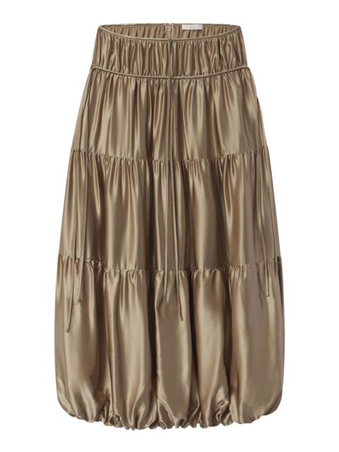 CO Silk Charmeuse Bubble Maxi Skirt gold