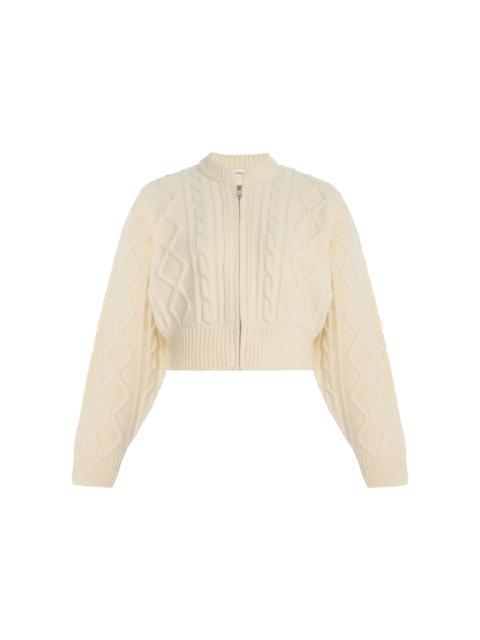 FRAME The Cable Wool Cardigan ivory
