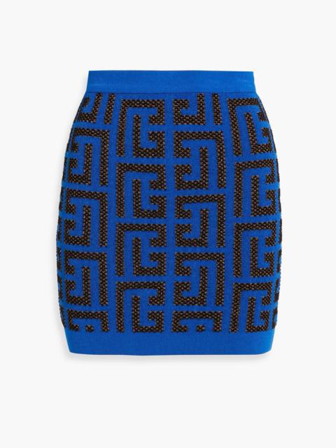 Balmain Metallic jacquard-knit mini skirt