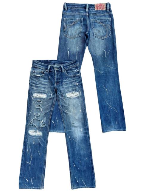 Other Designers Japanese Brand - Casva Distressed Straight Cut Thrash Denim Jeans 31x30