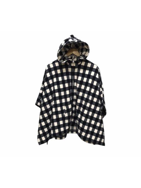 Other Designers Uniqlo fleece zipper hoodie plaid poncho