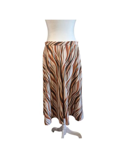 Edyn Clothing Co. - Edyn Clothing Co Olivia Retro Abstract Ripple Orange Skirt Medium