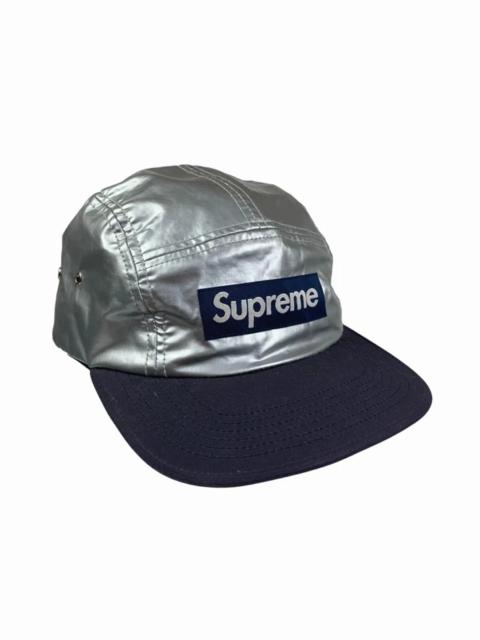 Supreme Silver/Navy Box Logo Hat