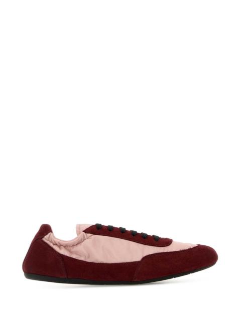 Prada Prada Women Two-Tone Re-Nylon And Suede Collapse Sneakers