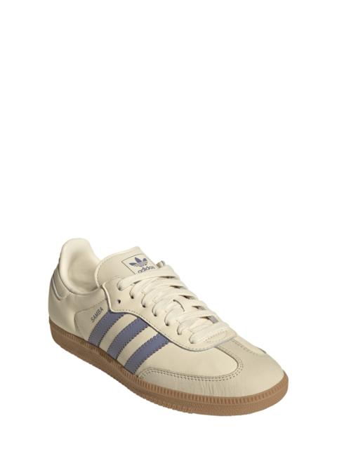 adidas adidas Gender Inclusive Samba OG Sneaker in White/Silver Violet/Gum at Nordstrom