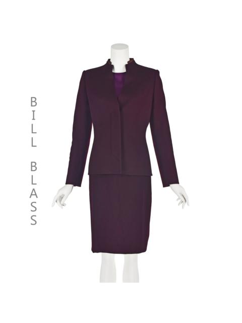 Other Designers BILL BLASS Vintage 3-Pc Plum Colored Cashmere Suit with Silk Charmeuse Blouse NWOT
