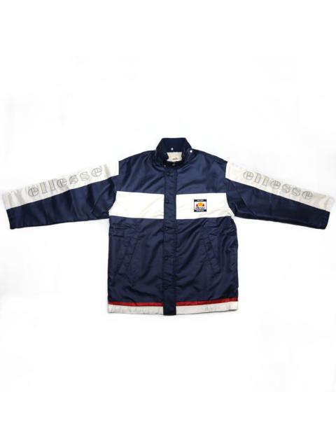 Other Designers Vintage 90s ELLESSE Big Logo Spellout Windbreaker Hoodie Heavy Weight Sherpa Winter Coat Color Block