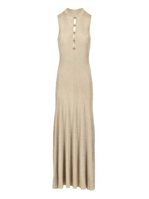 self-portrait Long Knitted Dress Dresses Gold
