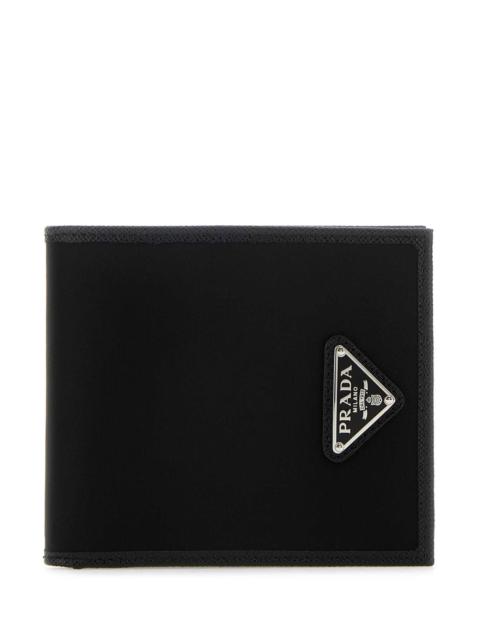 Prada Prada Men Black Fabric And Leather Wallet