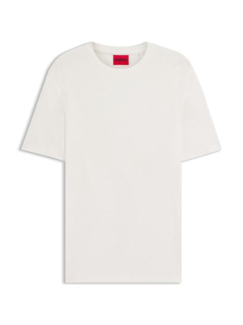 HUGO SLUB-INTERLOCK T-SHIRT IN A SLIM FIT