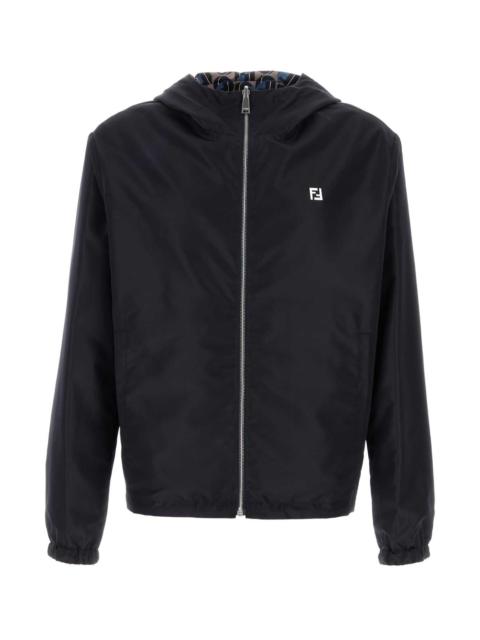 FENDI Fendi Men Midnight Blue Polyester Reversible Windbreaker