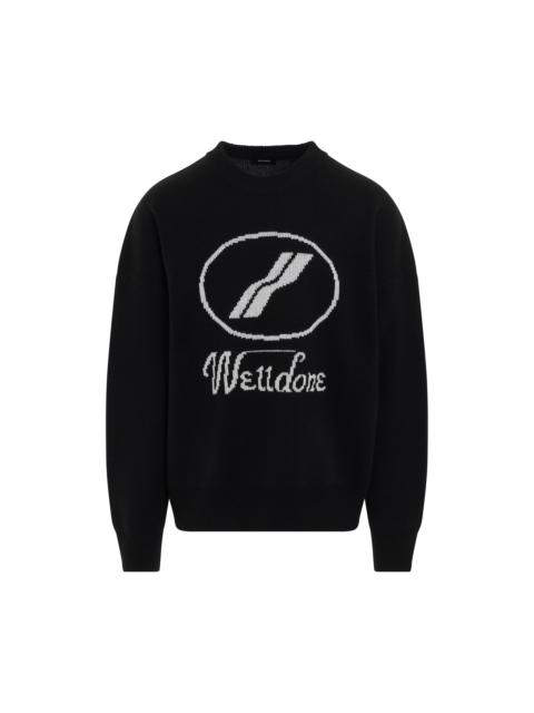We11done Logo Jacquard Intarsia Sweater in Black