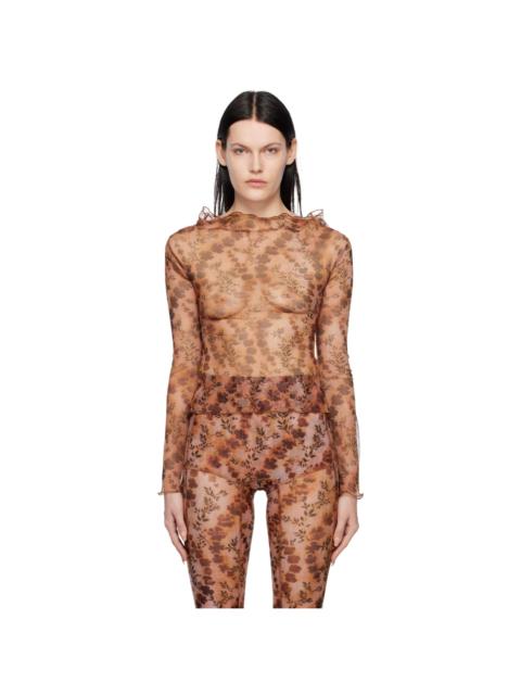 KNWLS Orange Clavicle Blouse