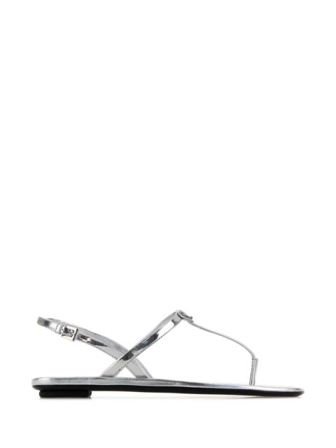 Prada Prada Women Silver Leather Thong Sandals