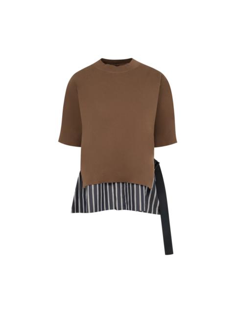 sacai POPLIN X COTTON KNIT PULLOVER