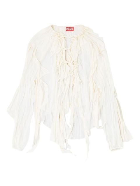 Diesel C-Lassy ruffled lace-up blouse