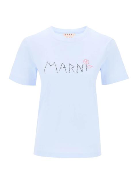 Marni Hand-Embroidered Logo T-Shirt Women