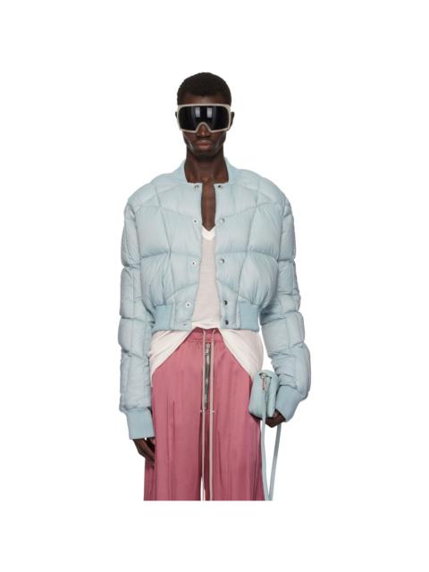 Blue Porterville Cropped Flight Down Bomber Jacket