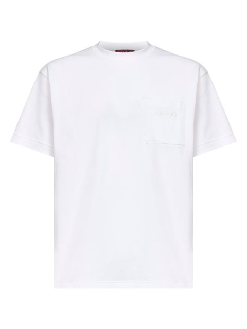 GUCCI Gucci Men White Stretch Cotton Piqué Embroidered T-Shirt