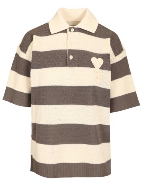 AMI Paris Ami Women Short Sleeves Polo With Ami De Coeur Patch