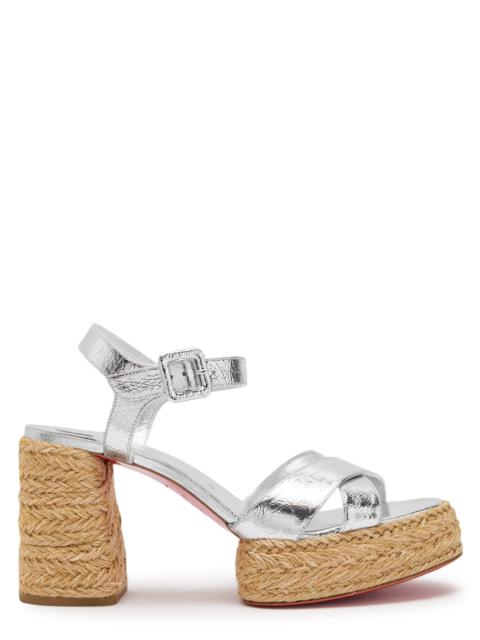 Christian Louboutin Christian Louboutin Calakala 85 Metallic Leather Espadrille Sandals