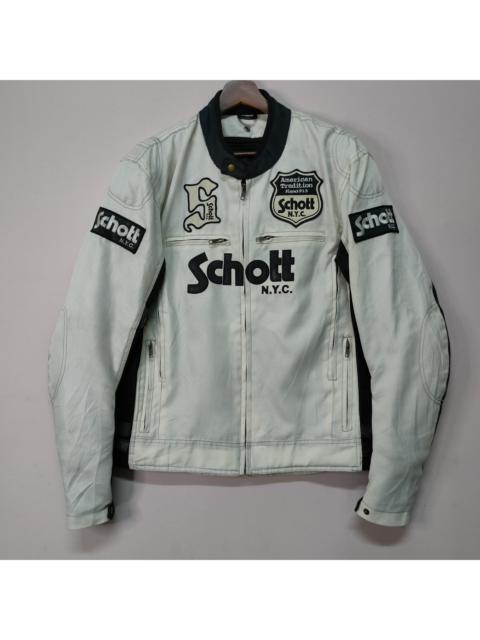 Other Designers Vintage - Vintage SCHOTT N.Y.C BIG LOGO ZIPPER UPS BIKES JACKET