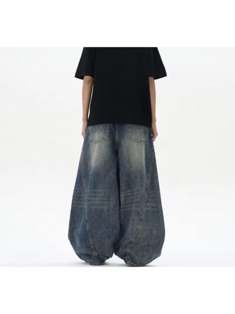 Other Designers Japanese Brand - Street Wash Distressed Men's Wide Leg Jeans
