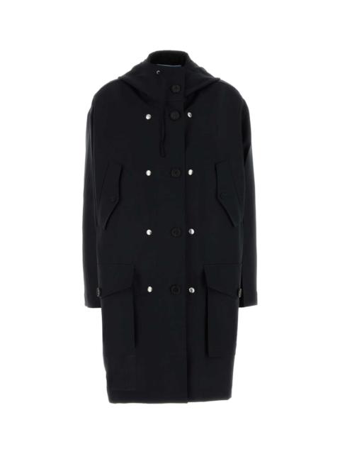 Prada Prada Women Navy Blue Mohair Blend Overcoat