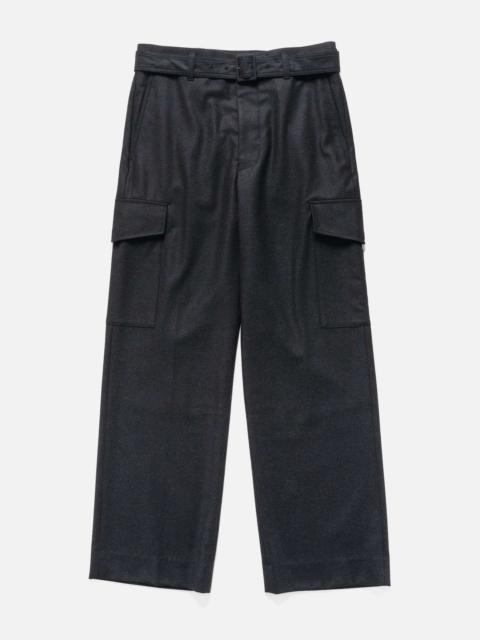 AURALEE Wool Fulling Flannel Cargo Slacks Top Charcoal