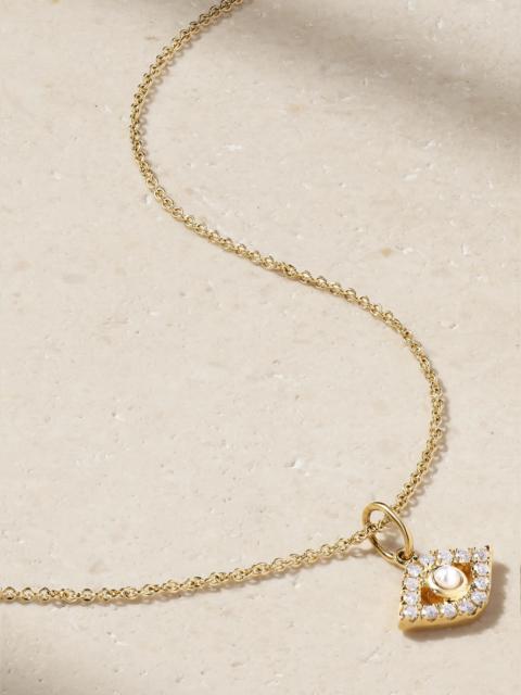SYDNEY EVAN 14-karat gold, pearl and diamond necklace Gold