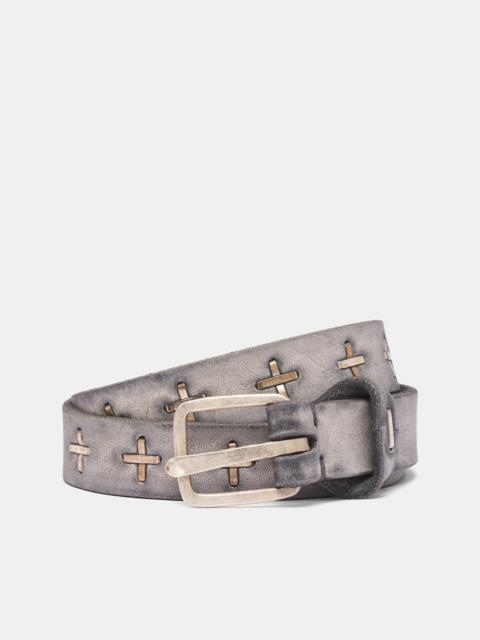 M.A+ Gray '+' Staple Leather Belt
