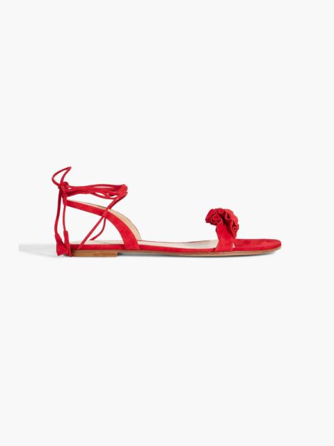Gianvito Rossi Flora ruffled suede sandals