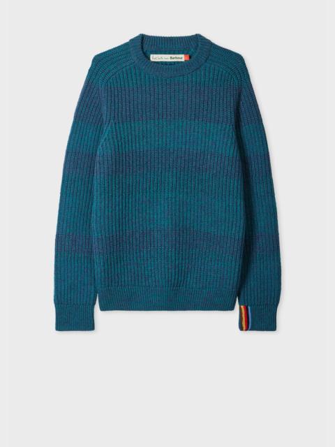 Paul Smith Paul Smith loves Barbour - Rosette Blue Saddle Crew Neck Sweater