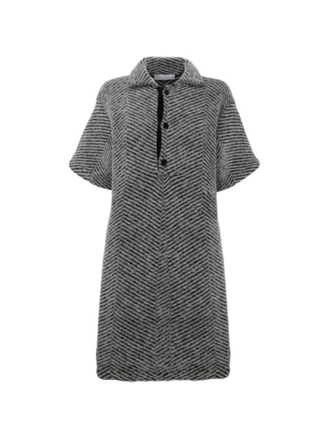 logo-plaque knit polo dress