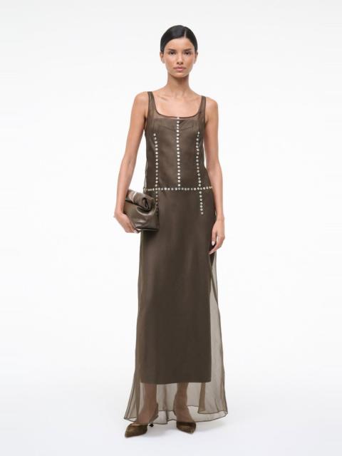 STAUD STAUD GRETA SILK DRESS SOIL