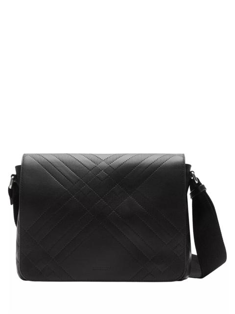 Burberry Check Leather Messenger Bag