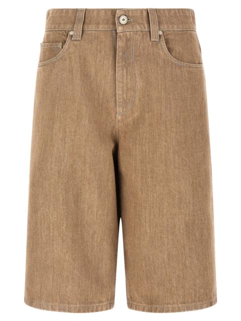 Brunello Cucinelli Brunello Cucinelli Women Lamé Denim Bermuda Shorts